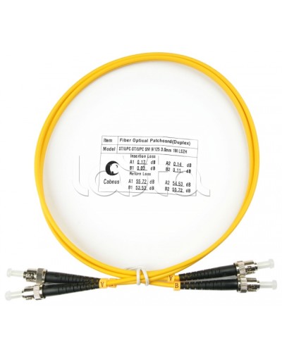 Шнур оптический duplex ST-ST 9/125 sm 1м LSZH Cabeus FOP(d)-9-ST-ST-1m в Рыбинске Патч-корды оптические Pintop.ru