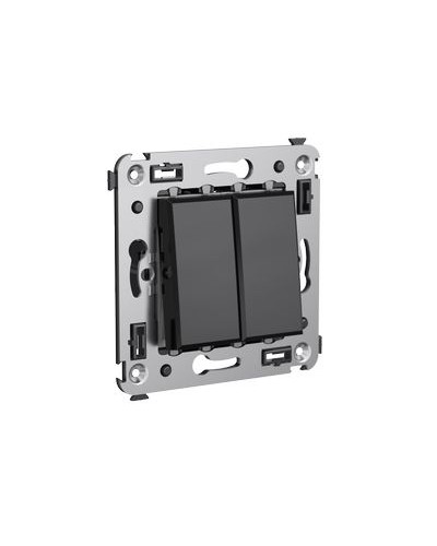 Выключатель двухклавишный в стену, Avanti, Черный квадрат DKC 4402104 в Рыбинске Аксессуары для стоек и шкафов Pintop.ru