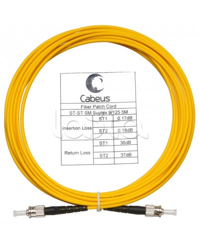 Шнур оптический simplex ST-ST 9/125 sm 7м LSZH Cabeus FOP(s)-9-ST-ST-7m в Рыбинске Патч-корды оптические Pintop.ru