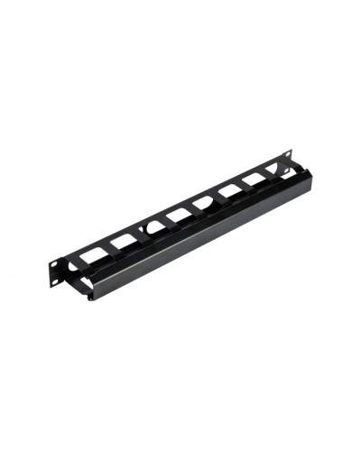 NIKOMAX (NMC-OK580C-1U-BK) - Кабельный органайзер NIKOMAX 19, 1U, глубина колец 58мм, металлический, скрышкой в Рыбинске Кабельные органайзеры Pintop.ru