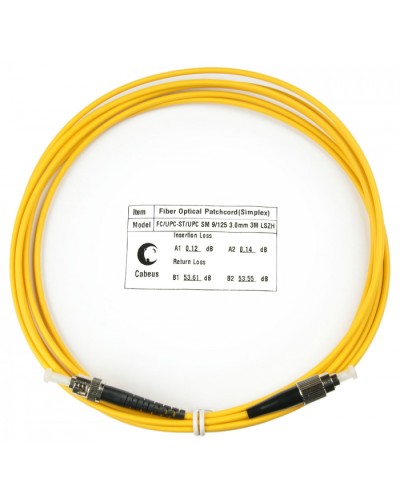 Шнур оптический simplex FC-ST 9/125 sm 3м LSZH Cabeus FOP(s)-9-FC-ST-3m в Рыбинске Патч-корды оптические Pintop.ru