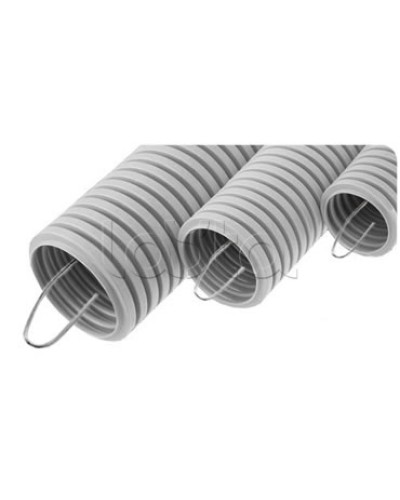 NR075 Усиленная двустен. труба ПНД гибкая, тип 750, SN24, с зондом, D75мм (50м) цвет красный Экопласт (821075) в Рыбинске Труба гофрированная Pintop.ru