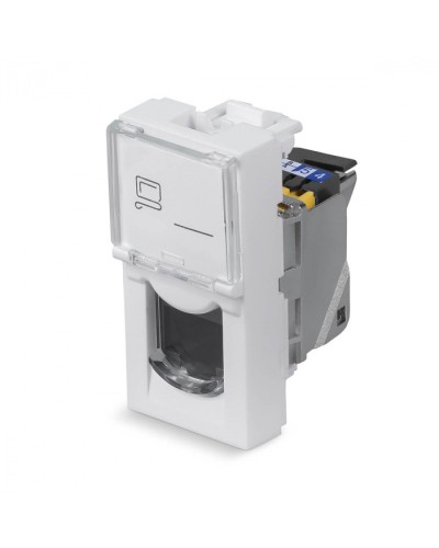 Модуль Keystone Jack RJ-45(8P8C), 180 градусов, категория 6a, экран. Cabeus (KJ-RJ45-Cat.6a-SH-180T-FP-L-22,5) в Рыбинске Модули Keystone Pintop.ru