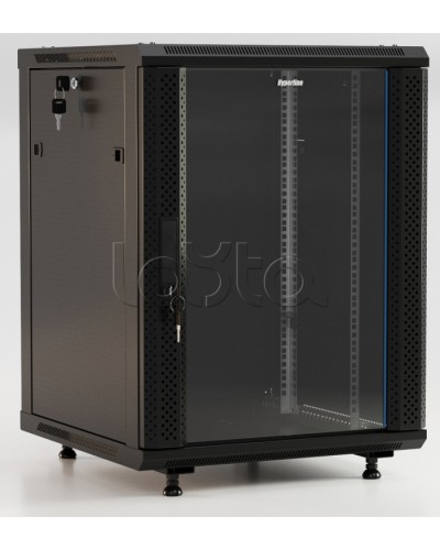 Шкаф настенный Hyperline TWB-FC-1566-GP-RAL9004 в Рыбинске Шкафы, щиты, боксы, компоненты СКС Pintop.ru