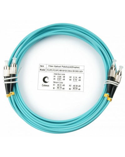 Шнур оптический duplex FC-FC 50/125 mm OM3 7м LSZH Cabeus FOP-50-FC-FC-7m в Рыбинске Патч-корды и пигтейлы Pintop.ru