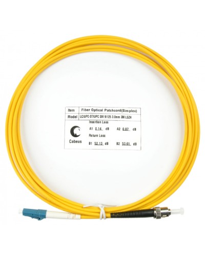 Шнур оптический simplex LC-ST 9/125 sm 3м LSZH Cabeus FOP(s)-9-LC-ST-3m в Рыбинске Патч-корды оптические Pintop.ru