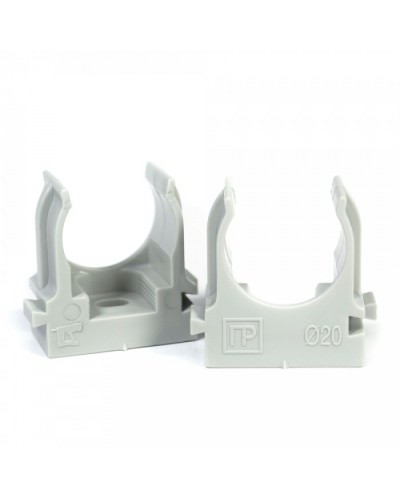 Крепеж-клипса для труб для монтажного пистолета серая в гофроящике d20 мм (1200шт/кор) Промрукав (PR13.0453) в Рыбинске Держатели, клипсы, скобы Pintop.ru