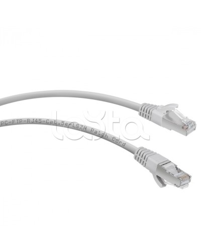Патч-корд FTP, категория 5е, 1 м, LSZH, экранированный, серый Cabeus PC-FTP-RJ45-Cat.5e-1m-LSZH в Рыбинске Патчкорды (медные) Pintop.ru