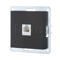 Розетка телефонная RJ-12 с накладкой (черный бархат) LK 80 Экопласт (845508-1)