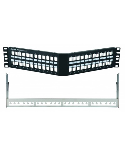 Коммутационная угловая панель 19” наборная, FTP, 2U, 48 портов, черный Eurolan (27A-00-48BL) в Рыбинске Патч-панели Pintop.ru