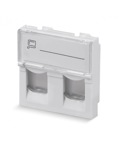 Вставка 45x45 (Mosaic) для 2 модулей формата Keystone Jack (арт.078610) Cabeus (FP-L-45-2M) в Рыбинске Модули Keystone Pintop.ru