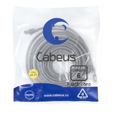 Патч-корд UTP, категория 6, 15 м, неэкранированный, серый Cabeus PC-UTP-RJ45-Cat.6-15m