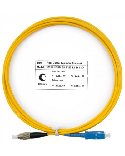 Шнур оптический simplex SC-FC 9/125 sm 3м LSZH Cabeus FOP(s)-9-SC-FC-3m в Рыбинске Патч-корды оптические Pintop.ru