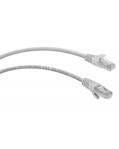 Патч-корд FTP, категория 5e, 1.5 м, экранированный, серый Cabeus PC-FTP-RJ45-Cat.5e-1.5m в Рыбинске Патчкорды (медные) Pintop.ru