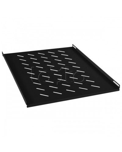 Полка перфорированная глубиной 700 мм для открытых стоек, цвет черный (RAL 9004) Cabeus RA-J018-FC-700-BK в Рыбинске Полки для шкафов и стоек Pintop.ru