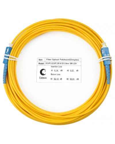 Шнур оптический simplex SC-SC 9/125 sm 25м LSZH Cabeus FOP(s)-9-SC-SC-25m в Рыбинске Патч-корды оптические Pintop.ru