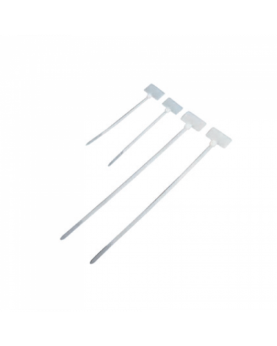 Стяжка пластиковая нейлоновая с площадкой для маркировки 2,5х100мм, белая, 100шт TWT (TWT-CVM-100) в Рыбинске Стяжки-хомуты Pintop.ru