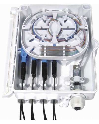 Бокс оптический настенный, 8 портов (SC, duplex LC), без пигтейлов и проходных адаптеров Hyperline FO-WBI-8A-GY в Рыбинске Кросс оптический Pintop.ru