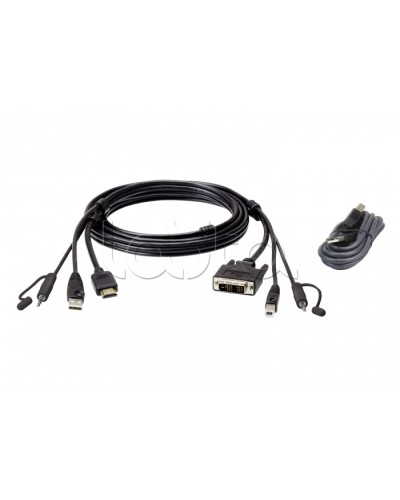 Комплект кабелей USB, HDMI-DVI-D для защищенного KVM-переключателя (1.8м) ATEN 2L-7D02DHX2 в Рыбинске Видеоусилители, Модуляторы, Делители Pintop.ru