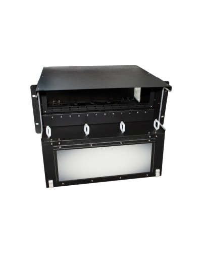 Патч-панель 19” универсальная Hyperline FO-19BX-4U-F2-12xSLT-W120H32-EMP в Рыбинске Кросс оптический Pintop.ru