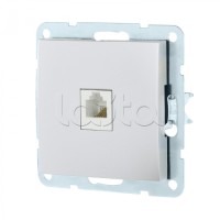 Розетка телефонная RJ-12 с накладкой (серебристый металлик) LK60 Экопласт (865503-1)
