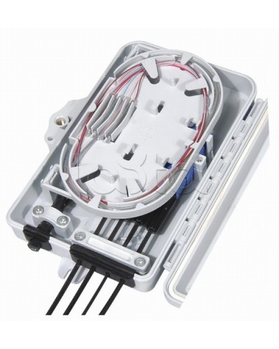 Бокс оптический настенный, 4 порта (SC, duplex LC), без пигтейлов и проходных адаптеров Hyperline FO-WBI-4A-GY в Рыбинске Кросс оптический Pintop.ru