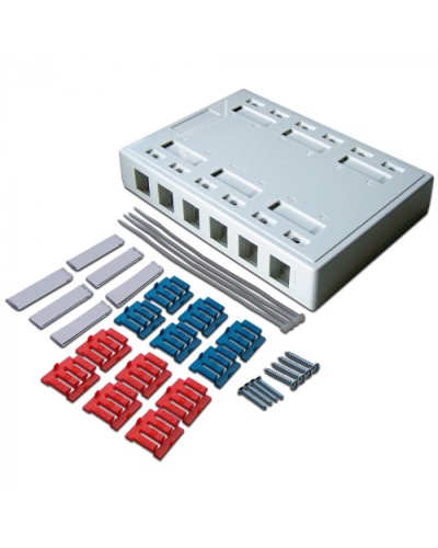 Коробка настенная на 12 кейстоунов, белая LANMASTER (LAN-MB-12K-WH) в Рыбинске Распределительные коробки Pintop.ru