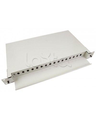 Бокс оптический 19, 1U на 16 SC/2xLC портов Cabeus ODF-19-16-SC в Рыбинске Кросс оптический Pintop.ru