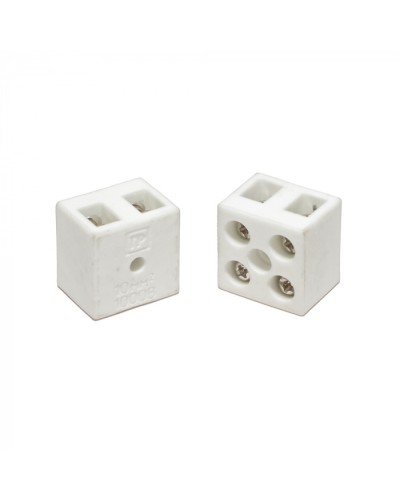 Клемма керамическая латунь 10 мм² 2 пары контактов с крепежным отверстием (5 шт/уп) Промрукав (PR08.7161) в Рыбинске Аксессуары для кабель-канала Pintop.ru