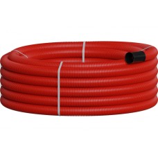 NR075 Двустенная труб.а ПНД гибкая, тип 450, SN18, с зондом, D75мм (20м) цвет красный Экопласт 801075-20