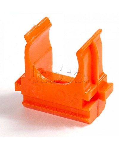 Крепёж-клипса для труб АБС-пластик оранжевая д16 в малой упаковке (10шт/1000шт уп/кор) Промрукав (PR13.0066) в Рыбинске Держатели, клипсы, скобы Pintop.ru