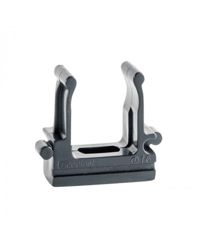 CF16G Держатель (клипса), без галогена, для труб D16мм, цвет чёрный (50шт)Экопласт (41716-50HF-BL) в Рыбинске Держатели, клипсы, скобы Pintop.ru