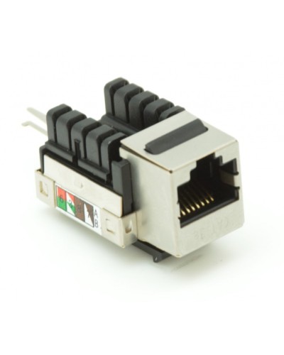 Модуль-вставка типа Keystone, Кат.5e (Класс D), 100МГц, RJ45/8P8C, 110/KRONE, T568A/B, экранированный, металлик, уп-ка 10шт. NETLAN EC-UKJ-SD2-MT-10 в Рыбинске Коннекторы Pintop.ru