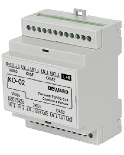 Коммутатор для одновременной работы 2-х многоабонентских домофонов Beward KD-02 в Рыбинске Аксессуары для IP домофонов Pintop.ru