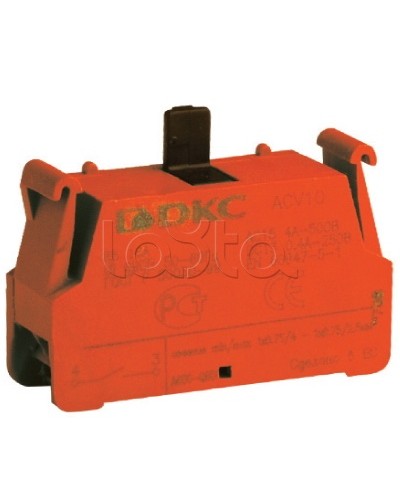 Блок контактный с клеммным безвинтовым зажимом, нормально-открытый DKC ACV10 в Рыбинске Клеммные колодки Pintop.ru