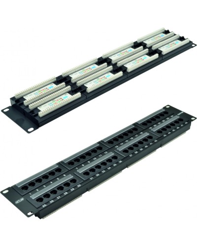 Панель коммутационная 19, 2U, 48 портов,Кат.5e NETLAN EC-URP-48-UD2 в Рыбинске Патч панель Pintop.ru