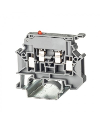 Клемма для предохранителя , винтовой зажим, 2 точки подключения, 4 кв.мм, серая DKC TUR-4-HESILED250 в Рыбинске Клеммные колодки Pintop.ru