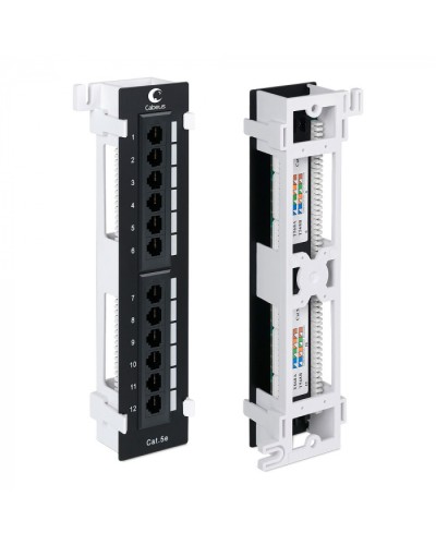 Патч-панель настенная, 12 портов RJ-45, категория 5е, с подставкой Cabeus PL-12-Cat.5e-WL-Dual IDC в Рыбинске Патч панель Pintop.ru