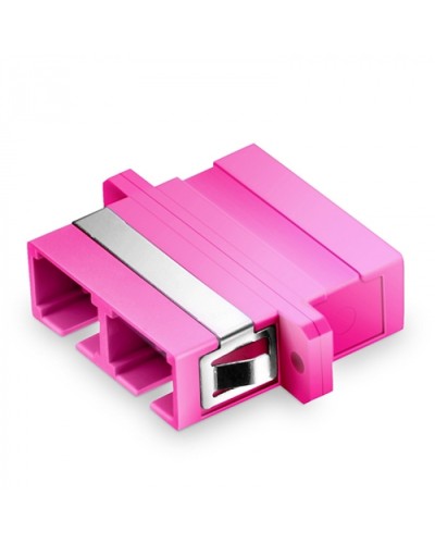 Оптический адаптер OM4, дуплекс SC, с фланцами, пурпурный Eurolan (36A-40-2S-02MG) в Рыбинске Проходные адаптеры и розетки оптические Pintop.ru