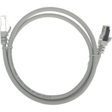 Патч-корд S/FTP, CAT 6A (10G), RJ45-RJ45, 28AWG, LSZH, серый, 1м REXANT 02-0390-1
