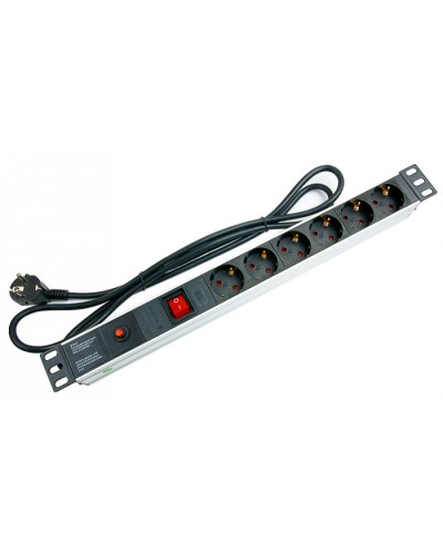 Блок на 6 розеток EU горизонтальный для 19 шкафов Cabeus PDU-6P-F-2EU в Рыбинске Блоки розеток Pintop.ru
