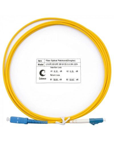 Шнур оптический simplex LC-SC 9/125 SM 2 м LSZH Cabeus FOP(s)-9-LC-SC-2M в Рыбинске Патч-корды оптические Pintop.ru