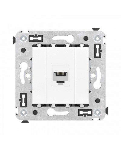 Телефонная розетка RJ-12 без шторки в стену одинарная, Avanti, Белое облако DKC (4400613) в Рыбинске Розетки компьютерные и телефонные Pintop.ru