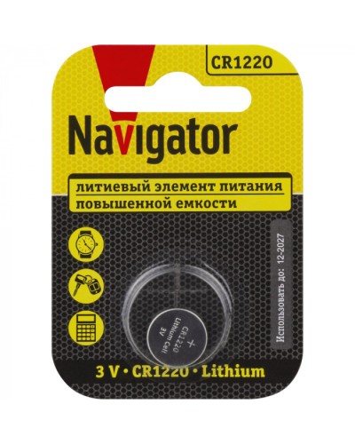Элемент питания Navigator 93 825 NBT-CR1220-BP1 в Рыбинске Электротехническое оборудование Pintop.ru