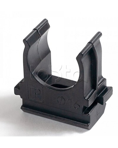 Крепёж-клипса для труб Полистирол черная д16 в малой упаковке (10шт/1000шт уп/кор) Промрукав (PR13.0209) в Рыбинске Держатели, клипсы, скобы Pintop.ru