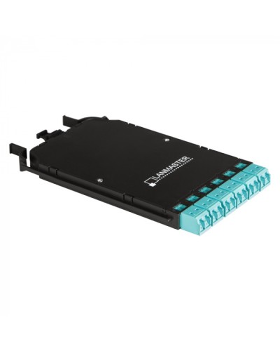 Компактная MPO кассета OS2, 12xLC, тип B, низкие потери, черная LANMASTER (LAN-MCCB-1M-12LC/OS2) в Рыбинске Патч-корды оптические Pintop.ru