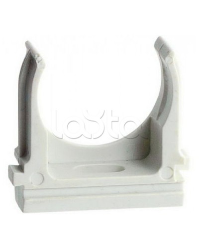 Держатель (клипса) для гофрированной или жесткой гладкой трубы D20 мм, без галогена Экопласт 41720HF в Рыбинске Держатели, клипсы, скобы Pintop.ru