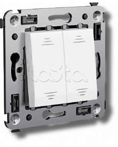 Выключатель двухклавишный в стену, Avanti, Ванильная дымка DKC 4405104 в Рыбинске Аксессуары для стоек и шкафов Pintop.ru