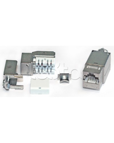 Вставка Keystone Jack RJ-45(8P8C), категория 6A, экранированная, 110 IDC, заделка с помощью NE-TOOL, белая Hyperline KJNE-8P8C-C6A-90-SH-F-WH в Рыбинске Модули Keystone Pintop.ru