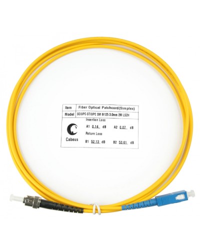 Шнур оптический simplex SC-ST 9/125 sm 2м LSZH Cabeus FOP(s)-9-SC-ST-2m в Рыбинске Патч-корды оптические Pintop.ru